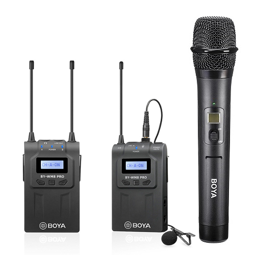 BY-WM8 Pro-K4 Microfone de Mão e Lapela Wireless