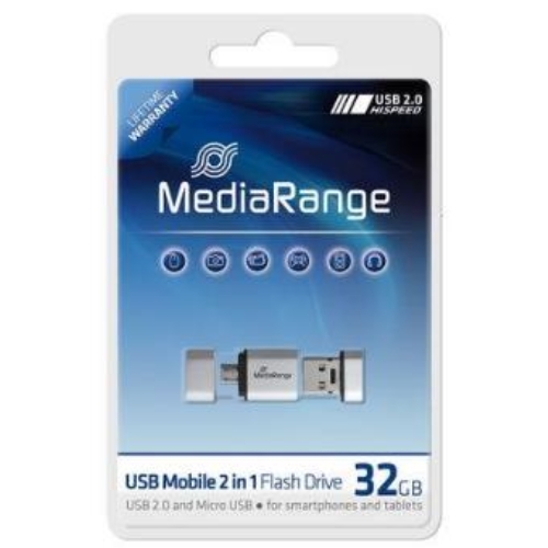 MEDIARANGE USB nano Flash drive com micro USB (OTG) - 32Gb