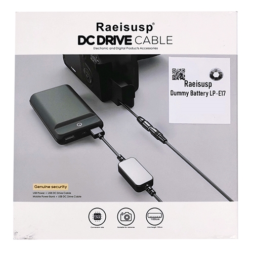 RAEISUSP Cabo de Alimentação USB de Bateria Dummy p/ LP-E17