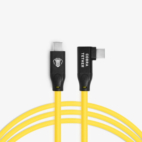 COBRATETHER Cabo USB-C Direito - USB-C 90º - 5m Amarelo